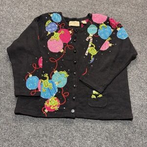 VTG Design Options‎ Philip Jane Christmas Cardigan Sweater Frogs Ornaments 2XL